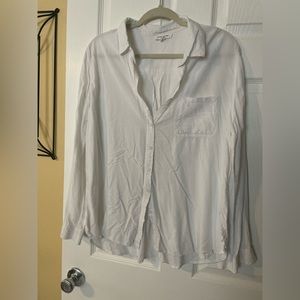 White Comfy Button Down - Beach Lunch Lounge Collection